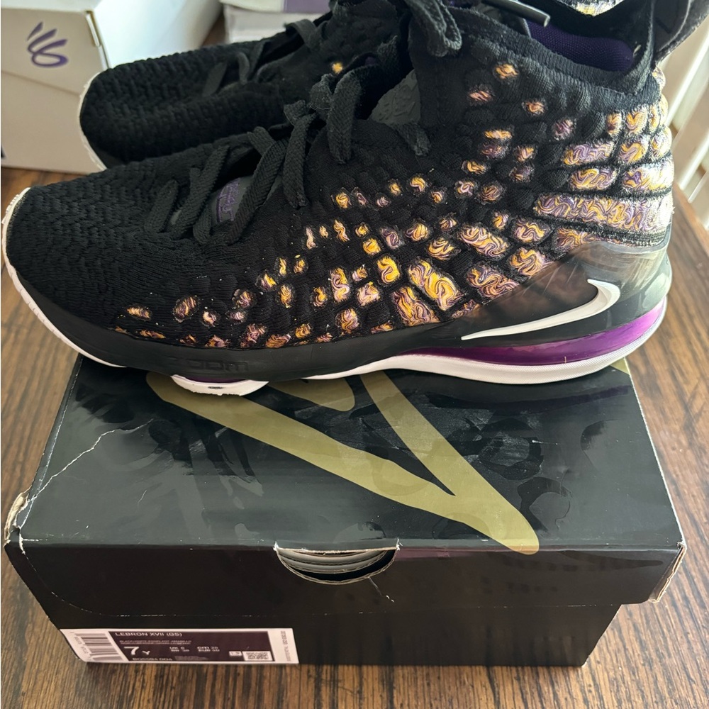 Nike Black and Purple Athletic Shoes